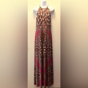 Morrocan pattern halter maxi dress size L